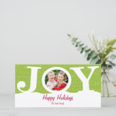 Joy Holiday Foto Card Feiertagskarte (Stehend Vorderseite)