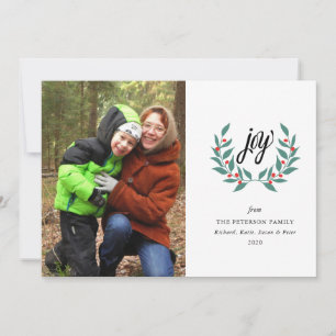 Joy Holiday Foto Card Gruß Feiertagskarte