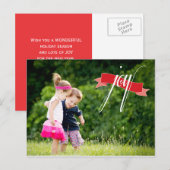 Joy | Holiday Foto Postkarte (Vorne/Hinten)