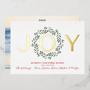 JOY Holiday Kranz Eine Foto-Folienkarte Folieneinladung