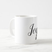 Joy Holiday Minimal White Elegante Text Kaffeetasse (Vorderseite Links)