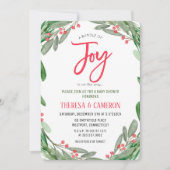 Joy Holiday Mistletoe Babydusche Einladung (Vorderseite)