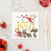 JOY Holiday poinesettias Holly Berries Serviette (Beispiel)