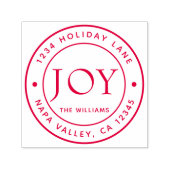 Joy Holiday Rücksendeadresse Round Permastempel (Design)