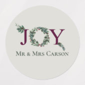 Joy Holidays Greeting Card Stickers Etiketten (Design 1)