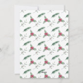 "Joy" Holly Branches Foto Weihnachtskarte Feiertagskarte (Rückseite)