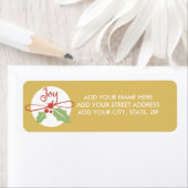 Joy Holly Gold Weihnachts-Weihnachtsadressen Label (Insitu)