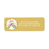 Joy Holly Gold Weihnachts-Weihnachtsadressen Label (Vorne)