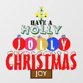 Joy Holly Weihnachtsbaum Fensteraufkleber (Blatt)