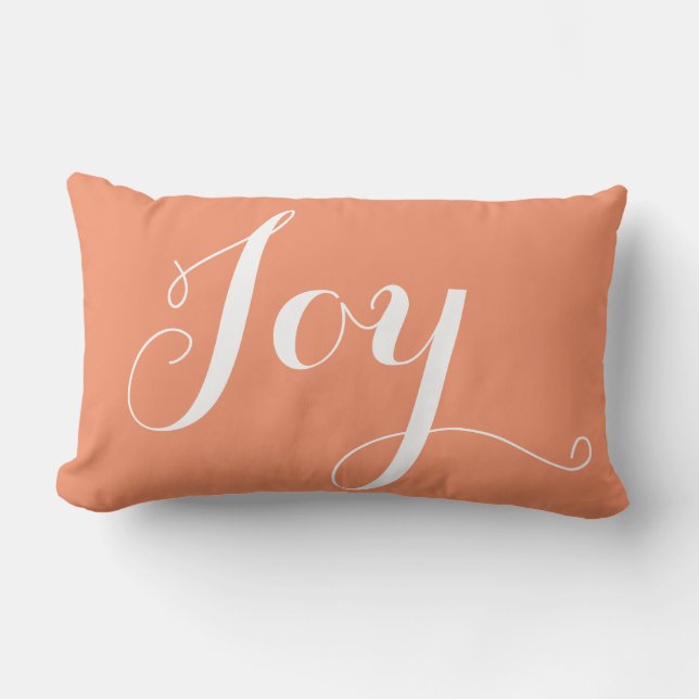 "Joy", "Hope Christmas and New Year Coral Lendenkissen (Vorderseite)