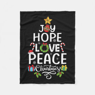 Joy Hope Liebe Friede Weihnachtsbaum Familie Weihn Fleecedecke