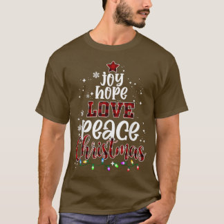 Joy Hope Liebe Peace Christmas Buffalo Kariert Chr T-Shirt