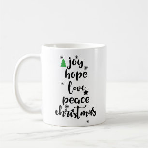 Joy Hope Liebe Peace Christmas Funny Kaffeetasse