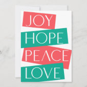 Joy, Hope, Liebe, Peace Wishing All the Favans (Vorderseite)