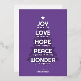 Joy Hope Liebe Peace Wonder Christliche Weihnachte Folien Feiertagskarte