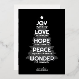 Joy Hope Liebe Peace Wonder Christliche Weihnachte Folien Feiertagskarte