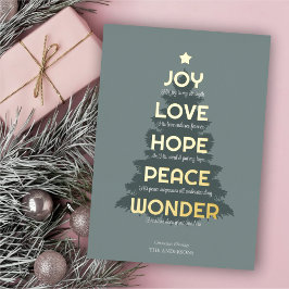 Joy Hope Liebe Peace Wonder Christliche Weihnachte Folien Feiertagskarte