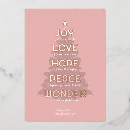 Joy Hope Liebe Peace Wonder Christliche Weihnachte Folien Feiertagskarte