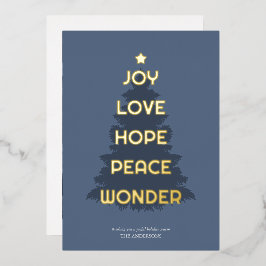 Joy Hope Liebe Peace Wonder Weihnachten Folien Feiertagskarte