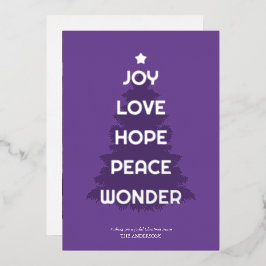 Joy Hope Liebe Peace Wonder Weihnachten Folien Feiertagskarte