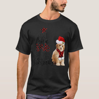 Joy Hope Love Peace Christmas Cavapoochon 2020 T-Shirt