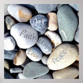 Joy Hope Peace Faith Liebe Christliche Werte Kiese Poster