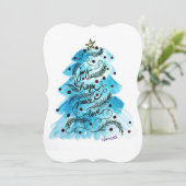 Joy Hope Peace Liebe Tree Feiertagskarte (Stehend Vorderseite)