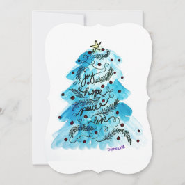 Joy Hope Peace Liebe Tree Feiertagskarte