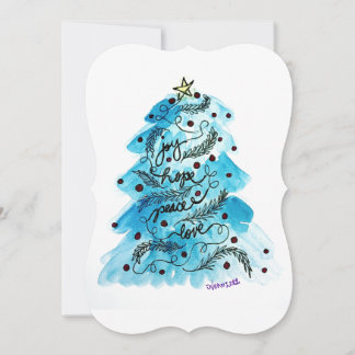 Joy Hope Peace Liebe Tree Feiertagskarte