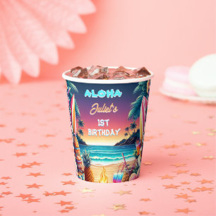 Joy hula Luau Surf aloha hawaiian 1. Pappbecher