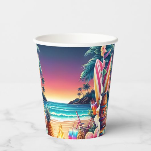 Joy hula Luau Surf aloha hawaiian 1. Pappbecher (Rückseite)