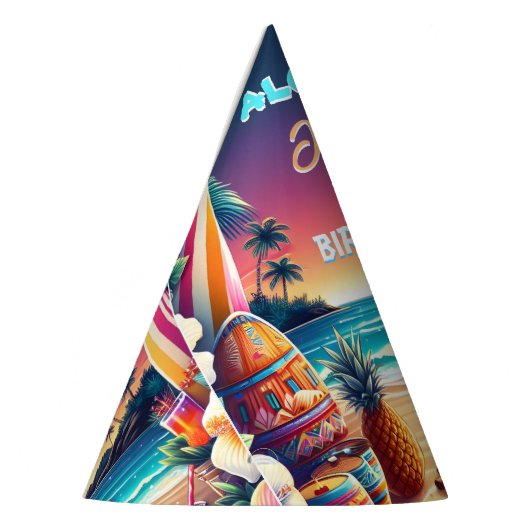 Joy hula Luau Surf aloha hawaiian 1. Partyhütchen (Links)