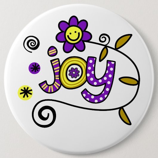 Joy I Doodles I Colossal 6x6 Schaltfläche Button (Vorderseite)