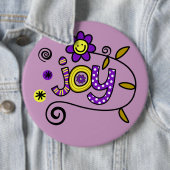 Joy I Doodles I Lila I 6x6 Schaltfläche Button (Beispiel)
