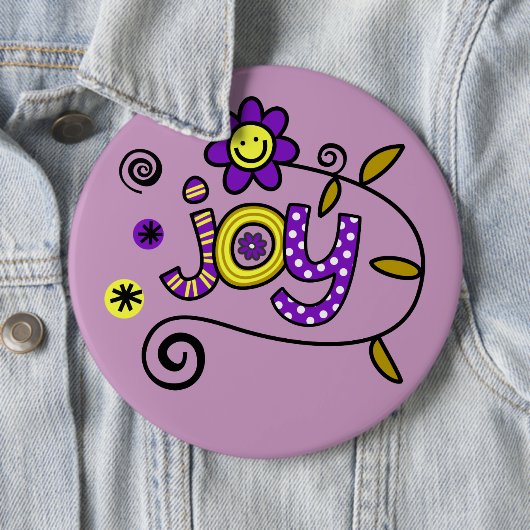 Joy I Doodles I Lila I 6x6 Schaltfläche Button (Beispiel)