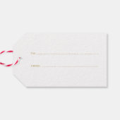 Joy Imitats Gold Glitzer Typografie | Feiertag Geschenkanhänger (Rückseite Horizontal)