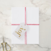 Joy Imitats Gold Glitzer Typografie | Feiertag Geschenkanhänger (Mit Garn)