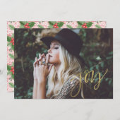 Joy Imitats Gold Script Feiertagskarte (Vorne/Hinten)