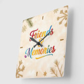 "Joy In Connection" Quadratische Wanduhr (Winkel)