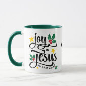JOY IN JESUS Christian Christmas Monogram Tasse (Links)