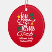JOY IN JESUS Family Name Christian Christmas Keramik Ornament (Links)