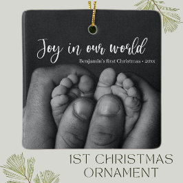 "Joy in our world" Der erste Weihnachtsurlaub des  Keramikornament