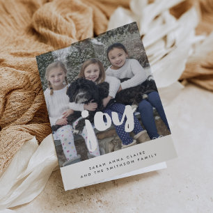 Joy Inspirational Christmas Family Foto Feiertagskarte
