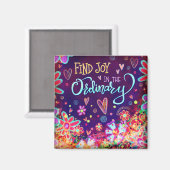 Joy Inspirivity Lila Fun Floral Inspirierend Magnet (Vorderseite/Rückseite)
