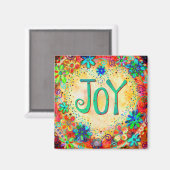 Joy Inspirivity ONE WORDFun Trendy Cheerful Magnet (Vorderseite/Rückseite)