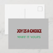 "Joy is a choice Make it your" Postkarte (Vorne/Hinten)