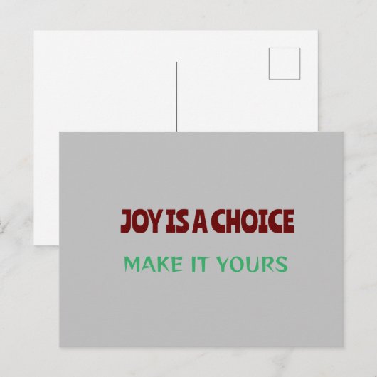 "Joy is a choice Make it your" Postkarte (Vorne/Hinten)