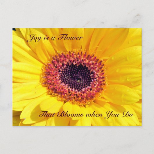 Joy ist eine Blume Postkarte (Vorderseite)