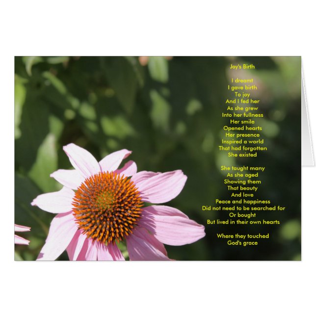 Joy ist Geburt. (Vorderseite (Horizontal))