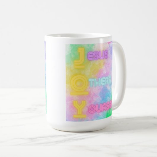 Joy, Jesus, andere, du selbst Kaffeetasse (VorderseiteRechts)